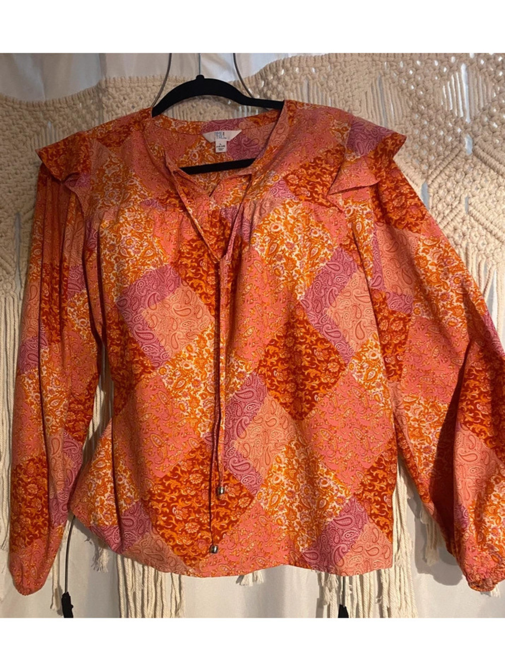 Coral and pink blouse